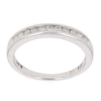 9ct White Gold 0.25ct Brilliant Cut Diamond Half Eternity Ring