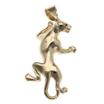 14ct Yellow Gold Green Gemstone Panther Pendant