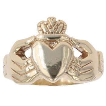 9ct Yellow Gold Plain Claddagh Ring