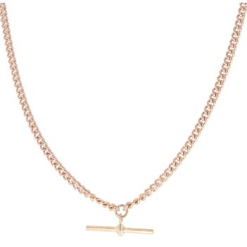 9ct Rose Gold Albert T-Bar Chain 22"