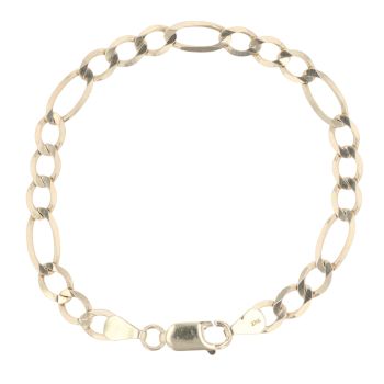 9ct Yellow Gold Figaro Bracelet 7"