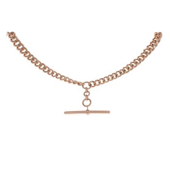 9ct Rose Gold T-Bar Albert Chain 20"