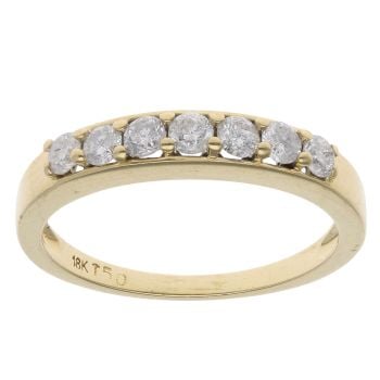 18ct Yellow Gold 0.50ct Brilliant Cut Diamond Half Eternity Ring