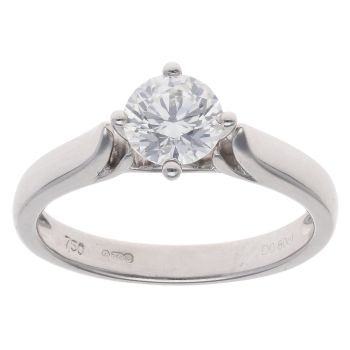 18ct White Gold 0.80ct Brilliant Cut Diamond Solitaire Ring