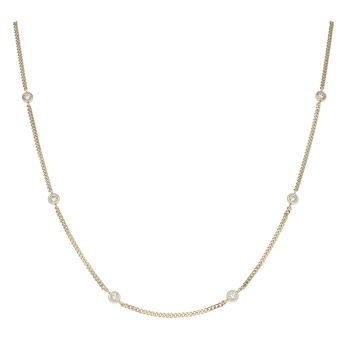 Silver Gold Plated Cubic Zirconia Chain 16"