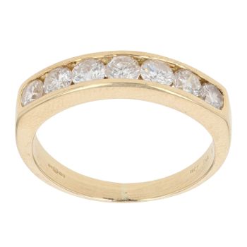 18ct Yellow Gold 1.00ct Brilliant Cut Diamond Half Eternity Ring