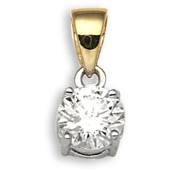 18ct Yellow Gold 0.50ct Diamond Claw Set Pendant