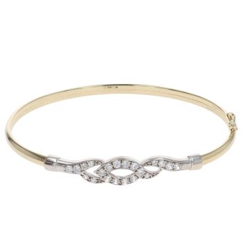 9ct Yellow Gold Cubic Zirconia Bangle