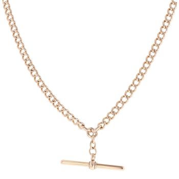9ct Rose Gold Albert T-Bar Chain 20"