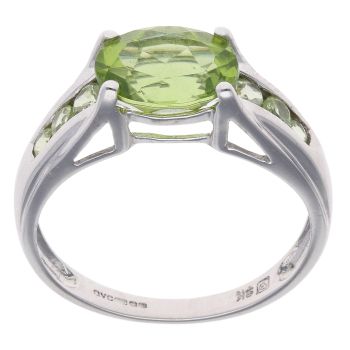 9ct White Gold Peridot Ring
