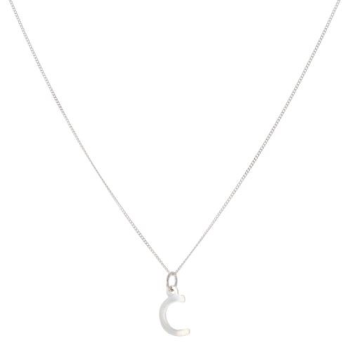 Silver Personalised Block Initial Pendant and Chain