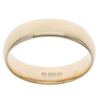 14ct Yellow Gold Plain 5mm Wedding Band