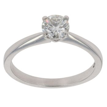 Platinum 0.65ct Brilliant Cut Diamond Solitaire Ring