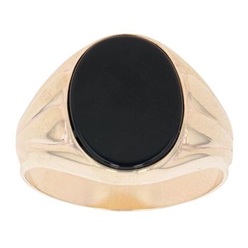 9ct Yellow Gold Onyx Signet Ring