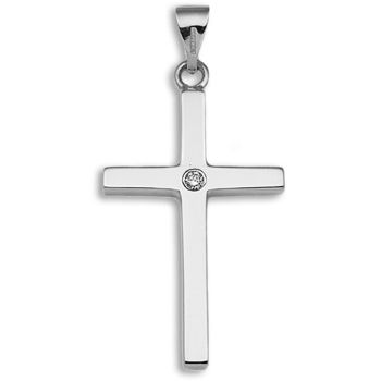 9 Carat White Gold 5pts Diamond Cross