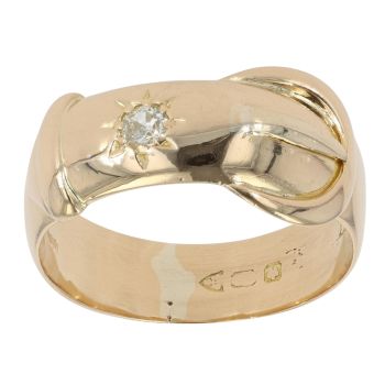 18ct Yellow Gold 0.10ct Diamond Buckle Ring