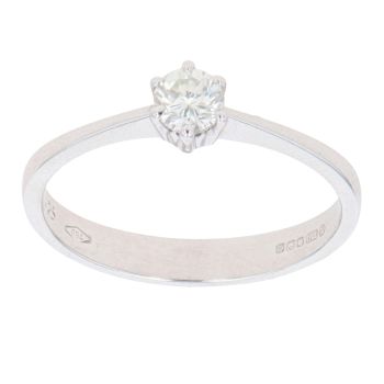 18ct White Gold 0.25ct Brilliant Cut Diamond Solitaire Ring