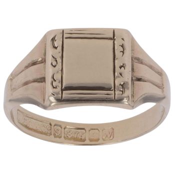 9ct Yellow Gold Patterned Signet Ring