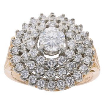 18ct Yellow Gold 1.60ct Brilliant Cut Diamond Cluster Ring