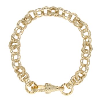 Gold Plated Silver Belcher Heart Bracelet 7.5"