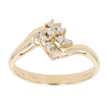 18ct Yellow Gold 0.10ct Diamond Cluster Ring