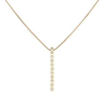 14ct Yellow Gold 0.20ct Diamond Drop Pendant and Chain 18"