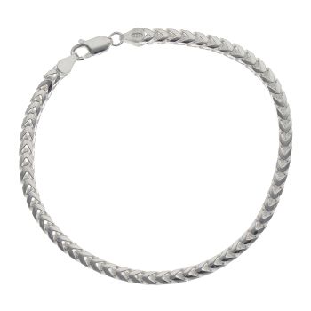 Silver Oval Franco Bracelet 8.5" By Icesia Gents