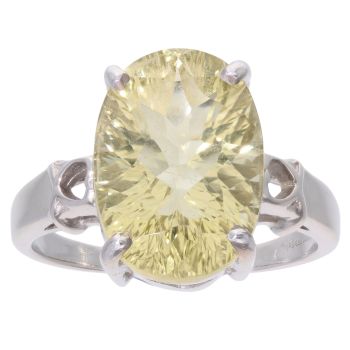 9ct White Gold Citrine Single Stone Ring