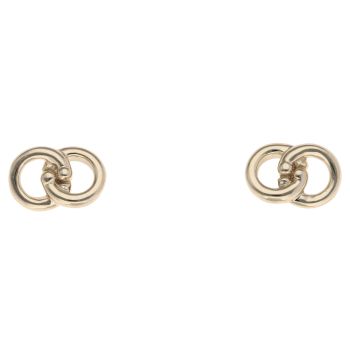 925 Sterling Silver Gold Plated Entwined Circles Earrings