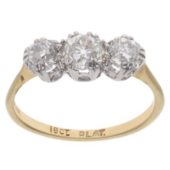 18ct Yellow Gold 1.75ct Diamond Trilogy Ring