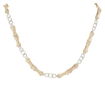 9ct Yellow and White Gold Fancy Chain 16"