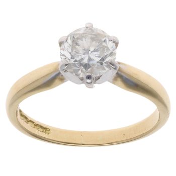 18ct Yellow Gold 0.90ct Brilliant Cut Diamond Solitaire Ring