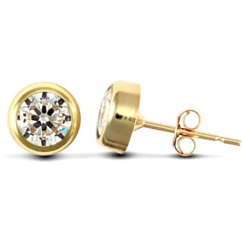 9ct Yellow Gold CZ Rub-Over Studs