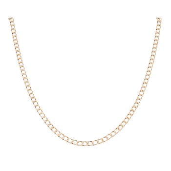 9ct Yellow Gold Square Link Curb Chain 22"