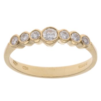 18ct Yellow Gold 0.33ct Brilliant Cut Diamond Half Eternity Ring