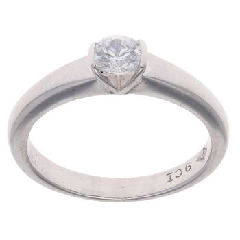 9ct White Gold Cubic Zirconia Single Stone Ring