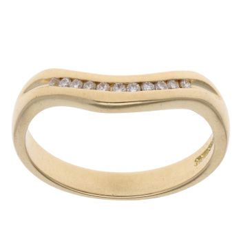 18ct Yellow Gold 0.05ct Diamond Wishbone Ring