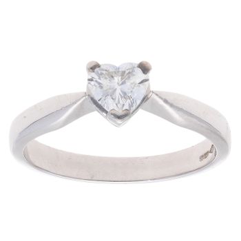 Platinum 0.55ct Heart Cut Diamond Solitaire Ring