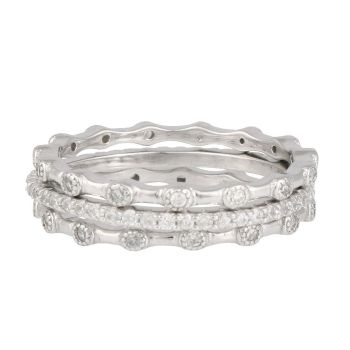 Sterling Silver Cubic Zirconia Stacking Rings
