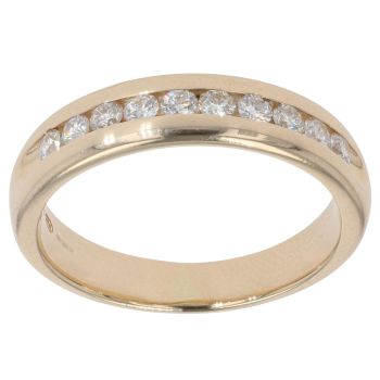 14ct Yellow Gold 0.40ct Brilliant Cut Diamond Half Eternity Ring