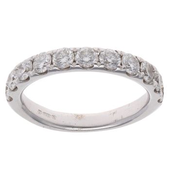 18ct White Gold 0.70ct Brilliant Cut Diamond Half Eternity Ring