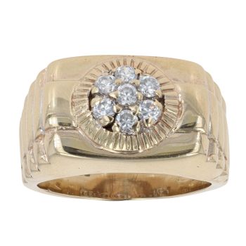 9ct Yellow Gold Cubic Zirconia Signet Ring