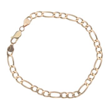 9ct Yellow Gold Figaro Bracelet 7"