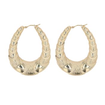 9ct Yellow Gold Scale Creole Earrings