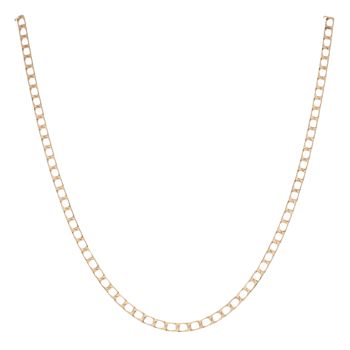 9ct Yellow Gold Square Link Curb Chain 18"