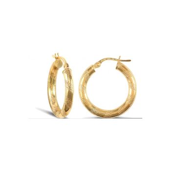 9ct Yellow Gold Zebra Hoop Earrings