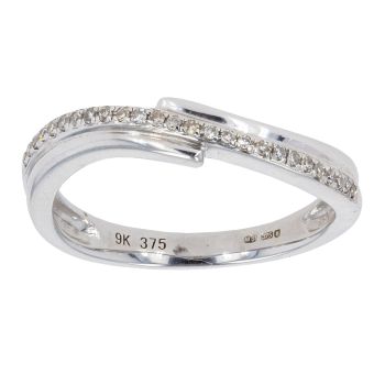 9ct White Gold 0.09ct Diamond Eternity Ring by Anya Belle