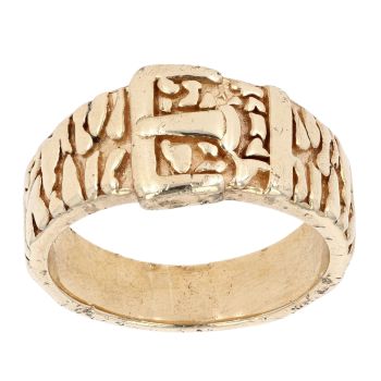 9ct Yellow Gold Textured Buckle Ring