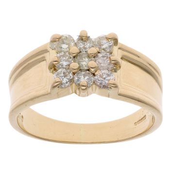 18ct Yellow Gold 0.70ct Brilliant Cut Diamond Cluster Ring