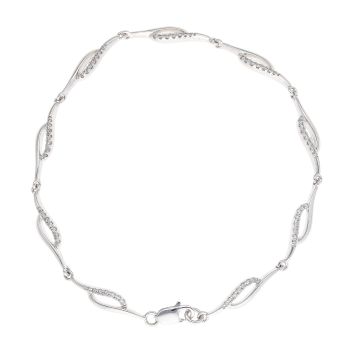 9ct White Gold 0.33ct Diamond Fancy Bracelet 7"